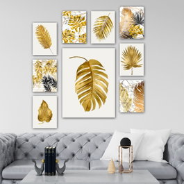Wallity Set de 9 Cuadros Decorativos Multicolor en MDF